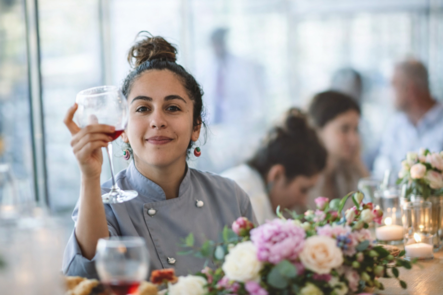 Mediterranean table setting with sea view